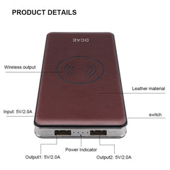 Power Bank Leather  Wireless Charging Pad